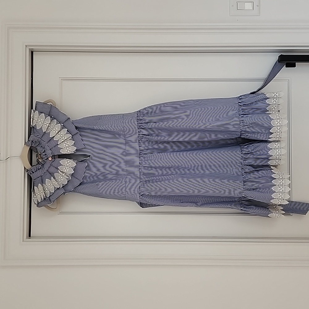 Beautiful one of a kind Ted Baker dress. So much detail. Lace, flair, pockets.